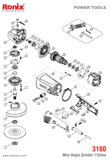 قطعات مینی فرز رونیکس مدل 3160 قطعات مینی فرز رونیکس مدل 3160