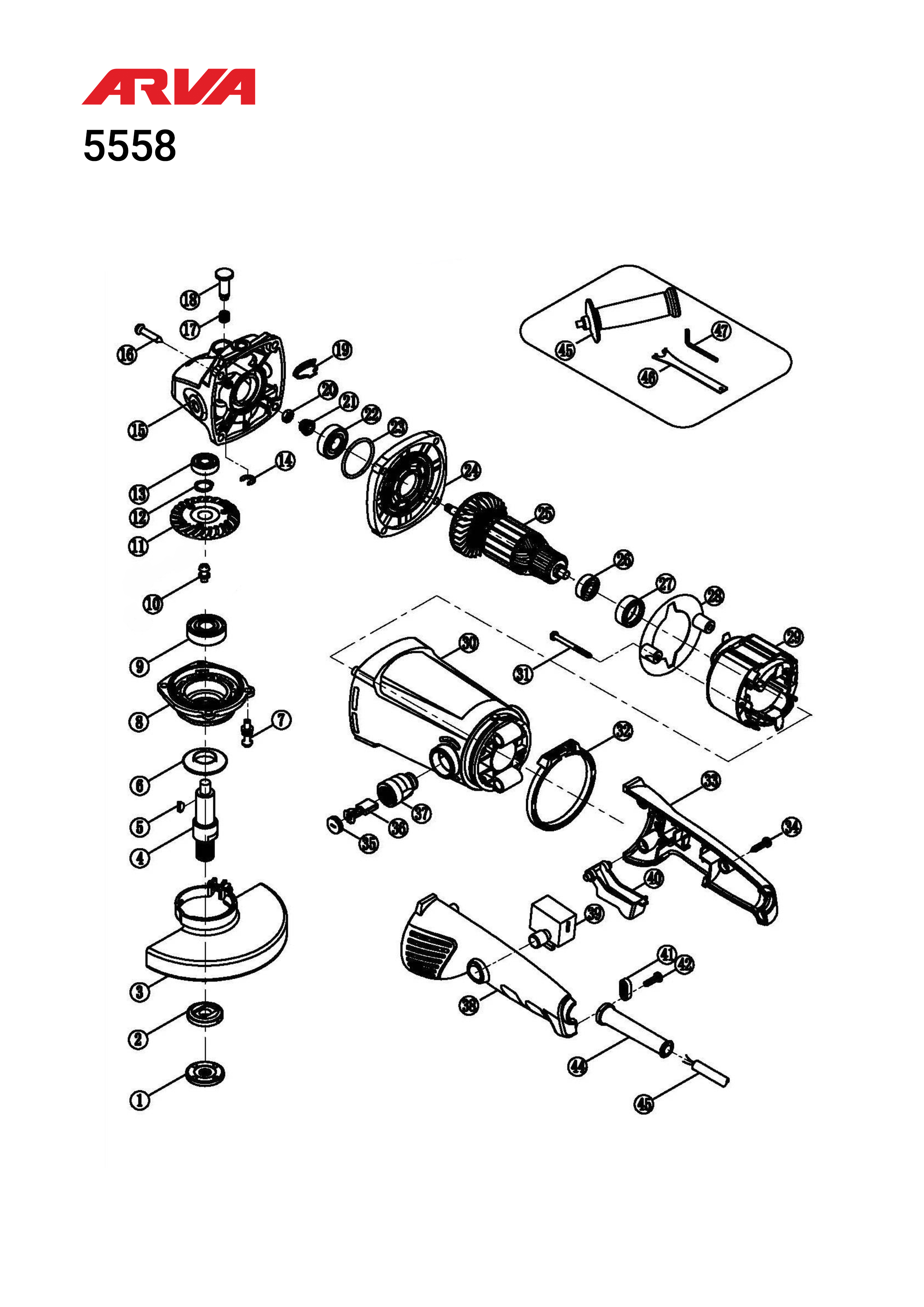 قطعات مینی فرز اروا مدل 5558