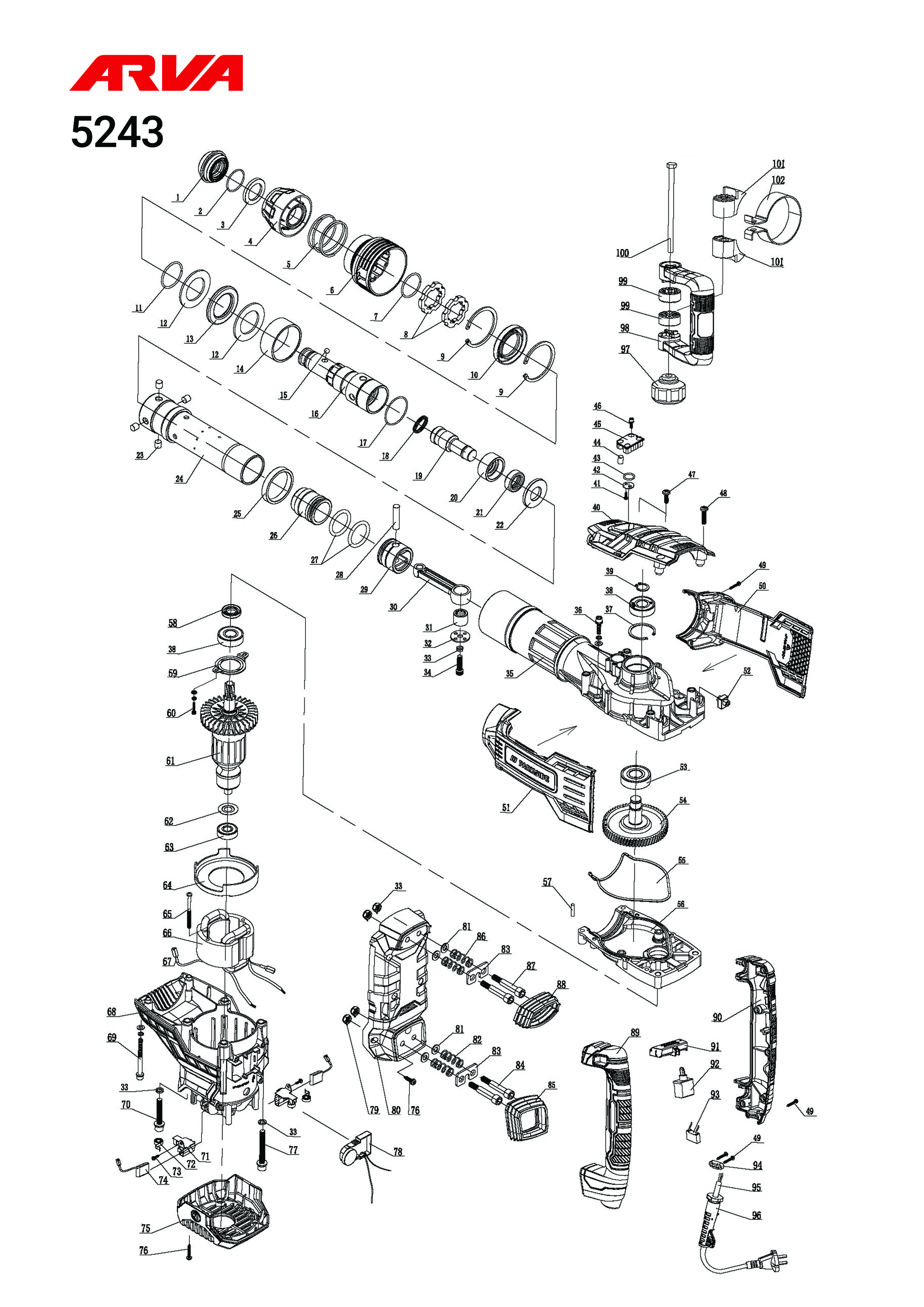 قطعات پیکور اروا مدل 5243 قطعات پیکور اروا مدل 5243