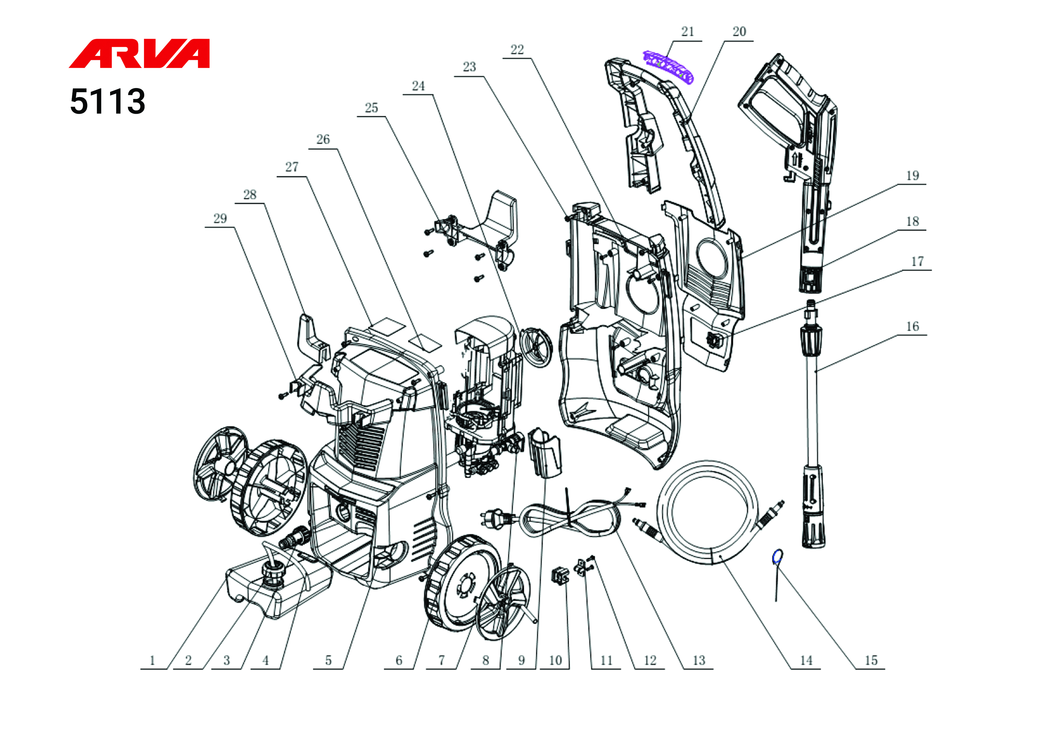 قطعات کارواش مدل 5113